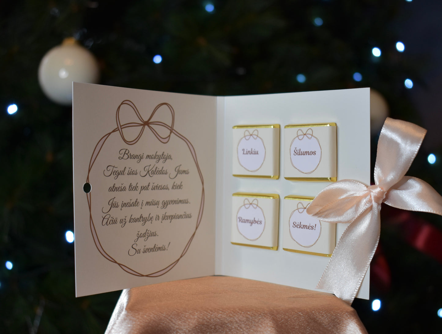 Kalėdinė saldi atvirutė mokytojai MEŠKUTIS