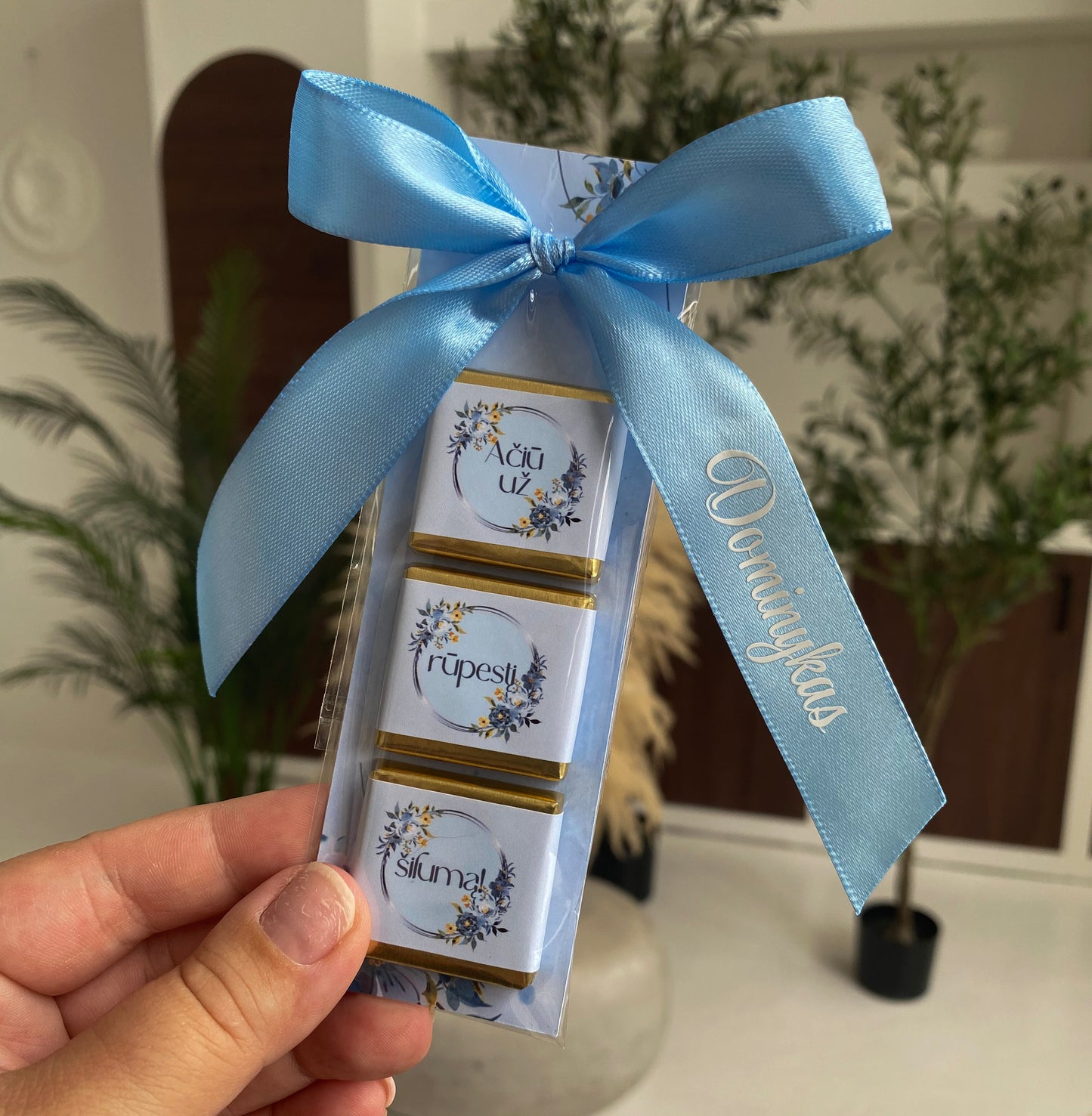 Mini atvirutė | DOVANA MOKYTOJAMS | MĖLYNOS GĖLĖS