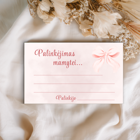 Baby Shower palinkėjimai, linkėjimų kortelės, stalo dekoras, kūdikio sutiktuvių atributika, asmeninė žinutė mamytei, stilingos šventės detalės