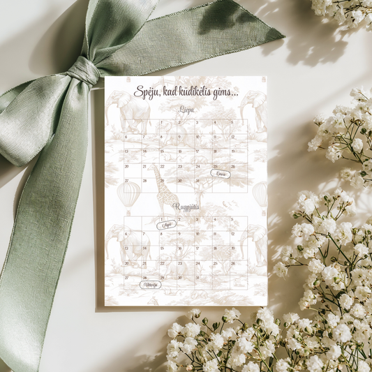 Gimimo datos spėjimai, Baby Shower žaidimai, gimimo kalendorius, šventinis plakatas, kūdikio sutiktuvių atributika, pramogos svečiams, spėjimų lenta