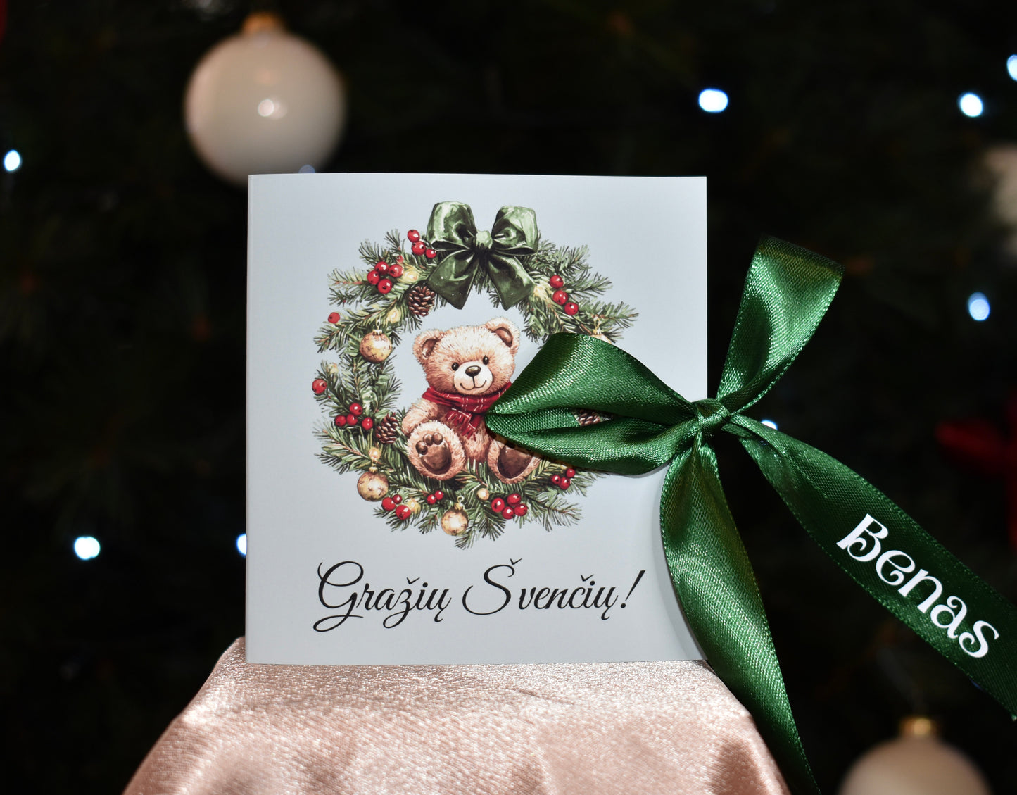 Kalėdinė saldi atvirutė mokytojai MEŠKUTIS 2