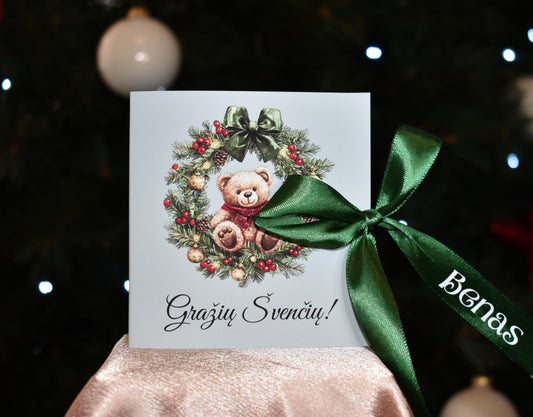 Kalėdinė saldi atvirutė mokytojai MEŠKUTIS 2