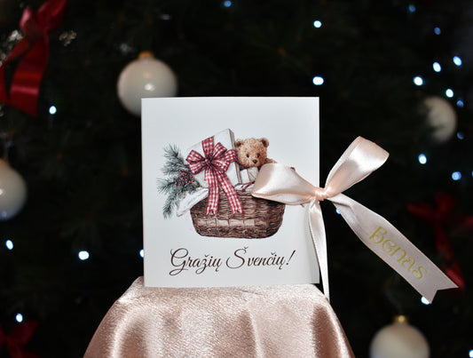 Kalėdinė saldi atvirutė mokytojai MEŠKUTIS