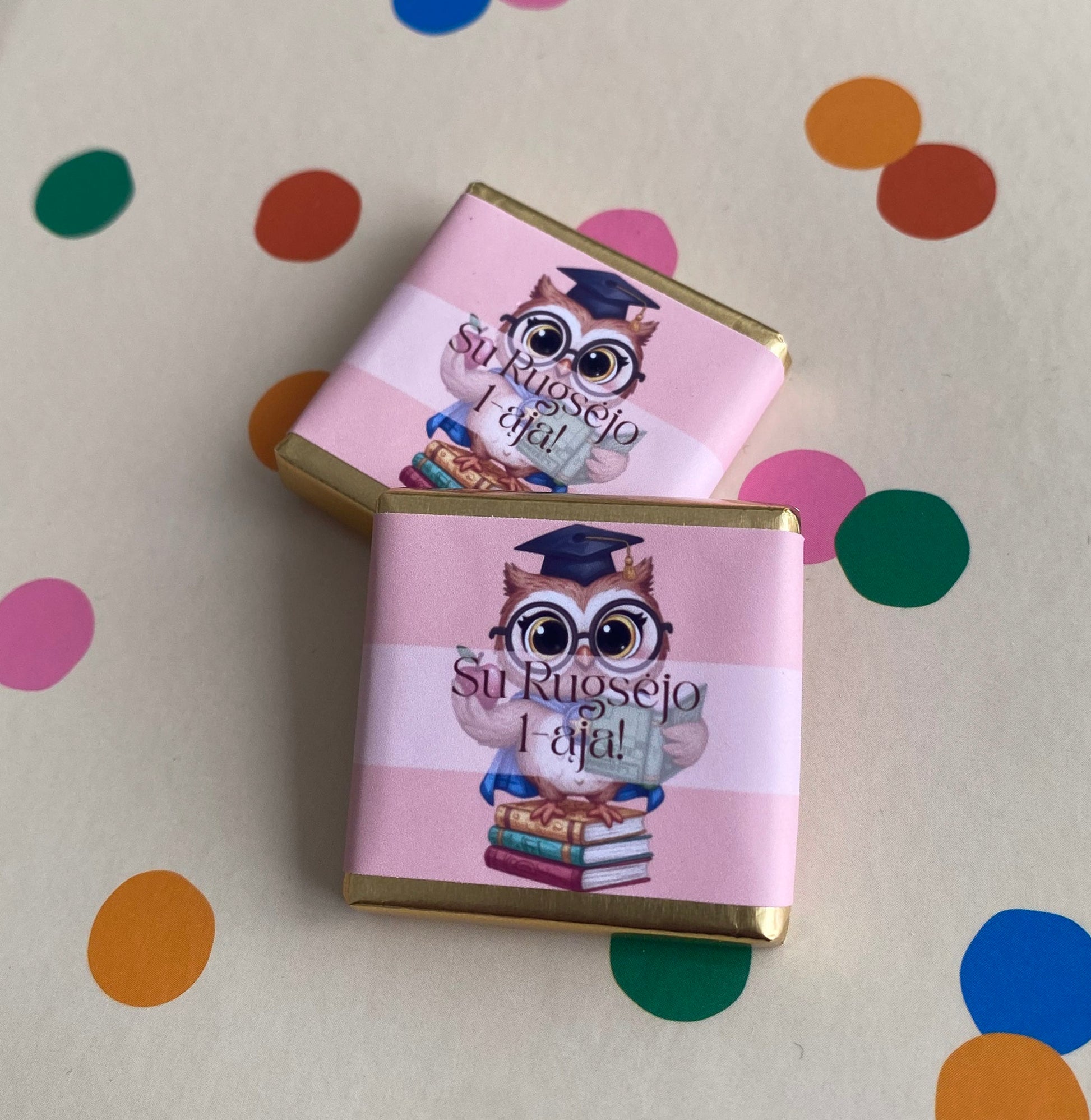 Personalizuoti mini šokoladukai vaikams nuo auklėtojos | Rugsėjo 1-ajai