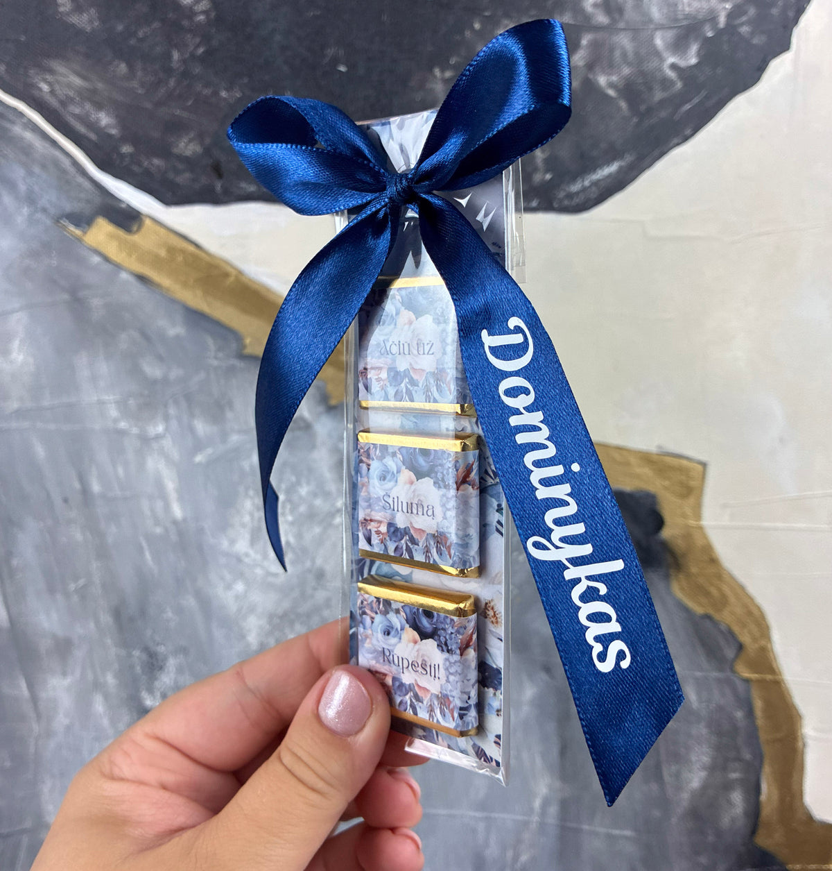 Mini atvirutė | DOVANA MOKYTOJAMS | MĖLYNOS GĖLĖS