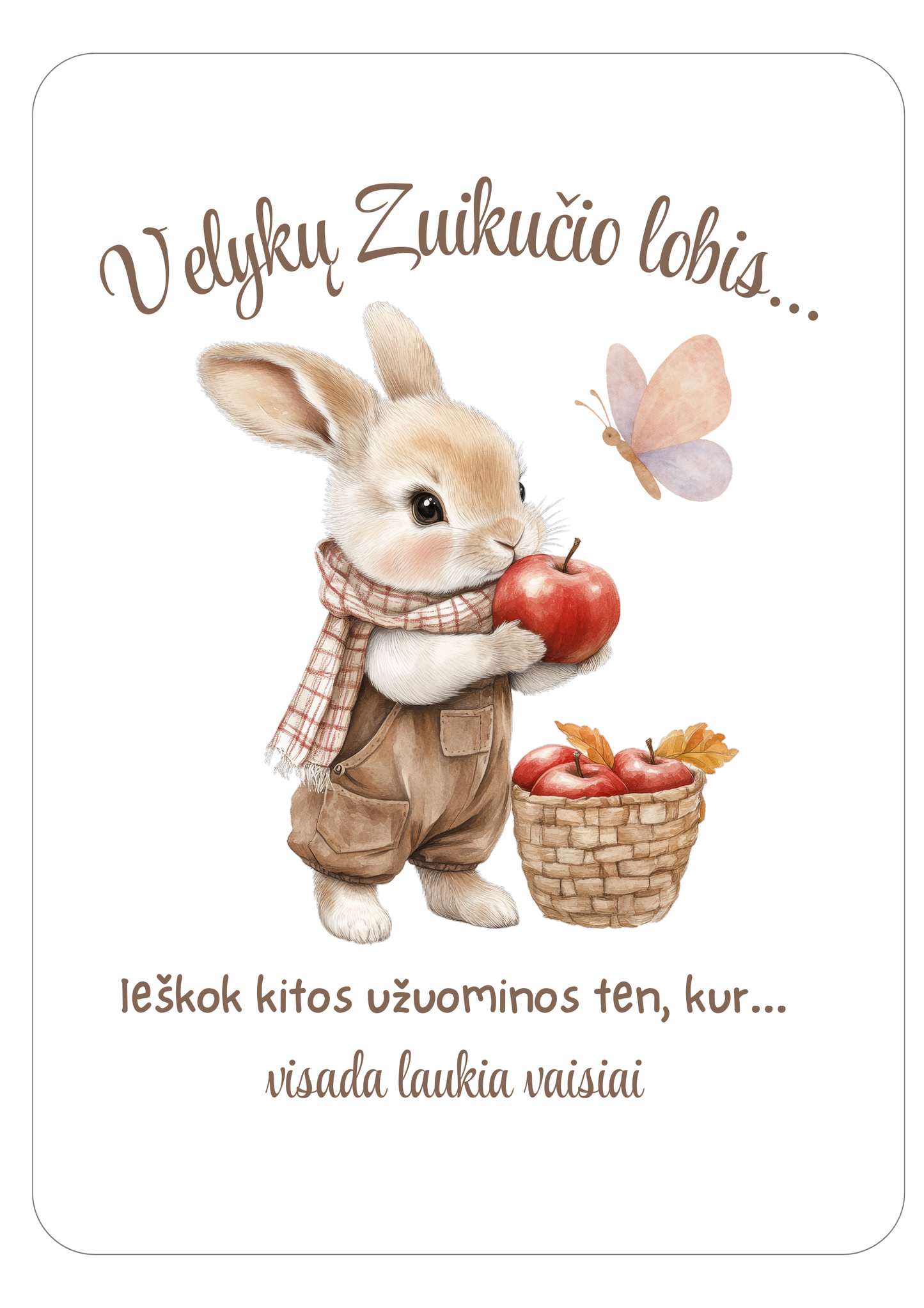 Velykų Zuikio lobio medžioklės užuominų kortelės