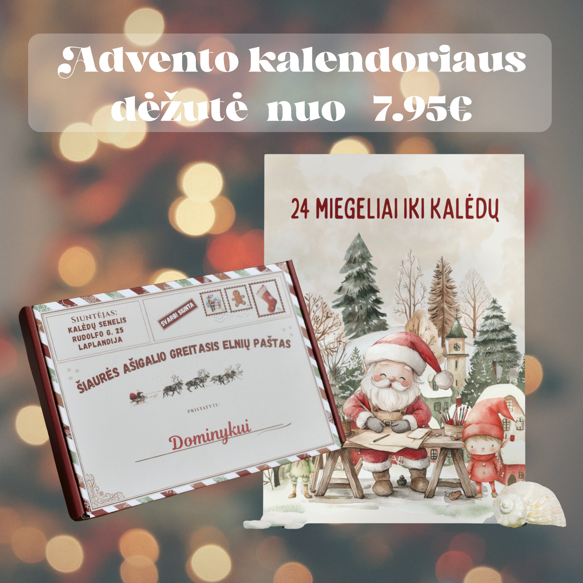 Kalėdų Senelio laiškas ir stebuklinga Kalėdų dovanų dėžutė vaikams